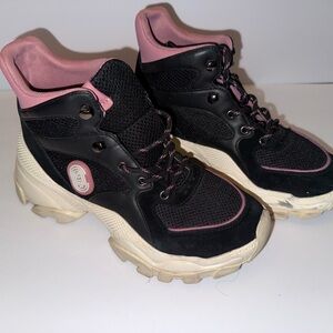 Coach Black and Pink Women's Sneakers